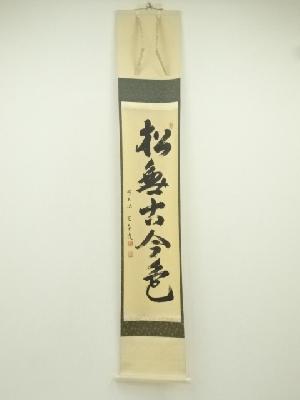 前大徳　小堀定泰筆　「松無古今色」一行書　肉筆紙本掛軸（共箱）